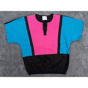 VTG A Paquette California 80s Colorblock Sweater Top Womens Medium Retro USA